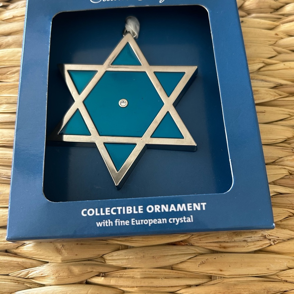 Swarovski Blue Star Ornament with Crystal